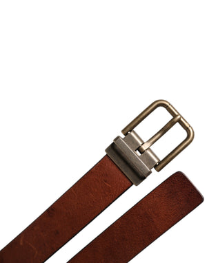 Dolce & Gabbana Brauner Leder Metallschnalle Klassischer Gürtel