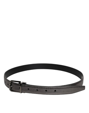 Dolce & Gabbana Schwarzer Leder-Gürtel mit klassischer Metall-Logo-Schnalle