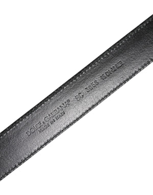 Dolce & Gabbana Schwarzbrauner Ledergürtel mit klassischer Metallschnalle