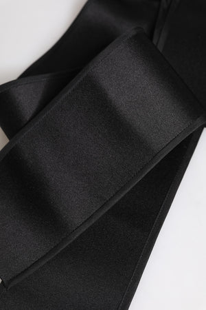 Dolce & Gabbana Schwarzer breiter Satin-Taillengürtel