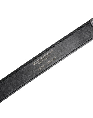 Dolce & Gabbana Silberne Logo-Gravur Metall Gürtelschnalle
