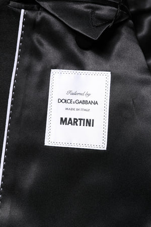 Dolce & Gabbana Schwarzer einreihiger Herrenmantel MARTINI Blazer