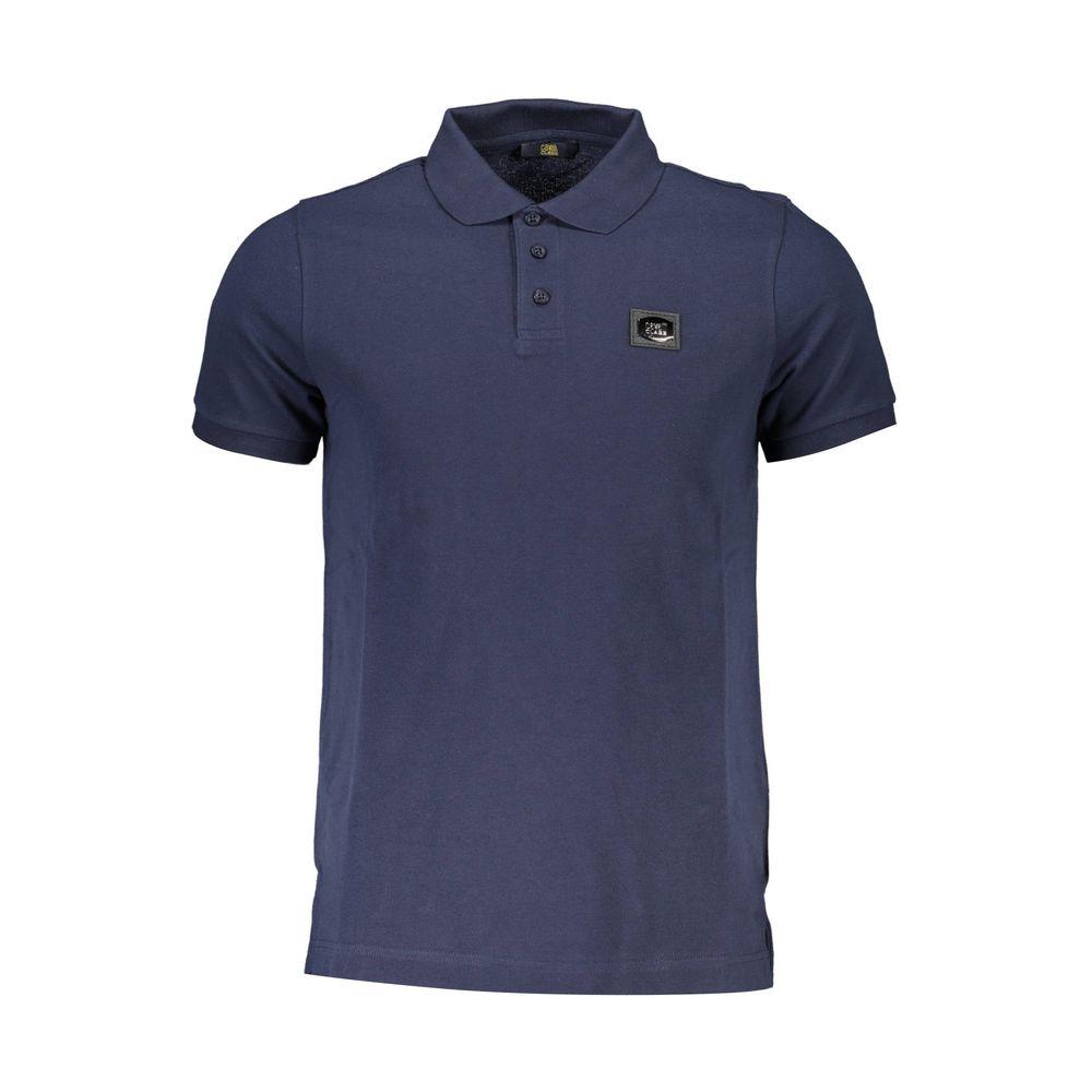Cavalli Class Blaues Baumwoll-Poloshirt für Herren