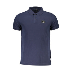 Cavalli Class Blaues Baumwoll-Poloshirt für Herren
