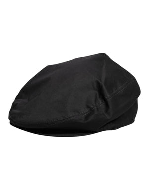 Dolce & Gabbana Schwarzer Baumwolle Newsboy Capello Cabbie Hut