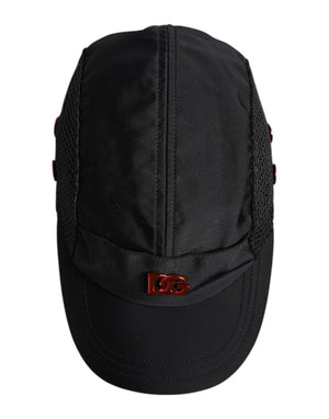 Dolce & Gabbana Schwarze Nylon DG Logo 6 Panels Baseballmütze