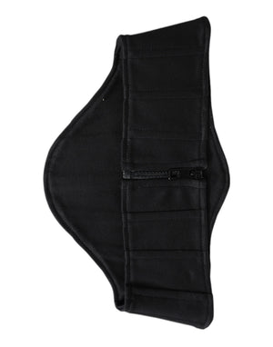 Dolce & Gabbana Schwarzer Baumwolltaille Smokinggürtel Kummerbund