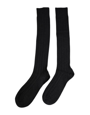 Dolce & Gabbana Schwarze DG Logo Print Over The Calf Socken