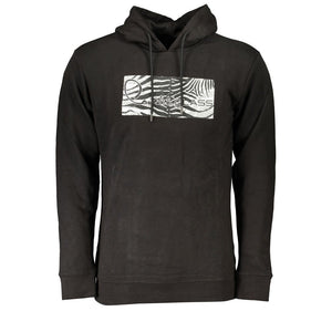 Cavalli Class Schwarzes Herren-Kapuzensweatshirt aus Baumwolle