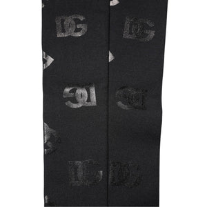 Dolce & Gabbana Schwarze DG-Logo-Monogramm-Wollstretch-Armstulpen