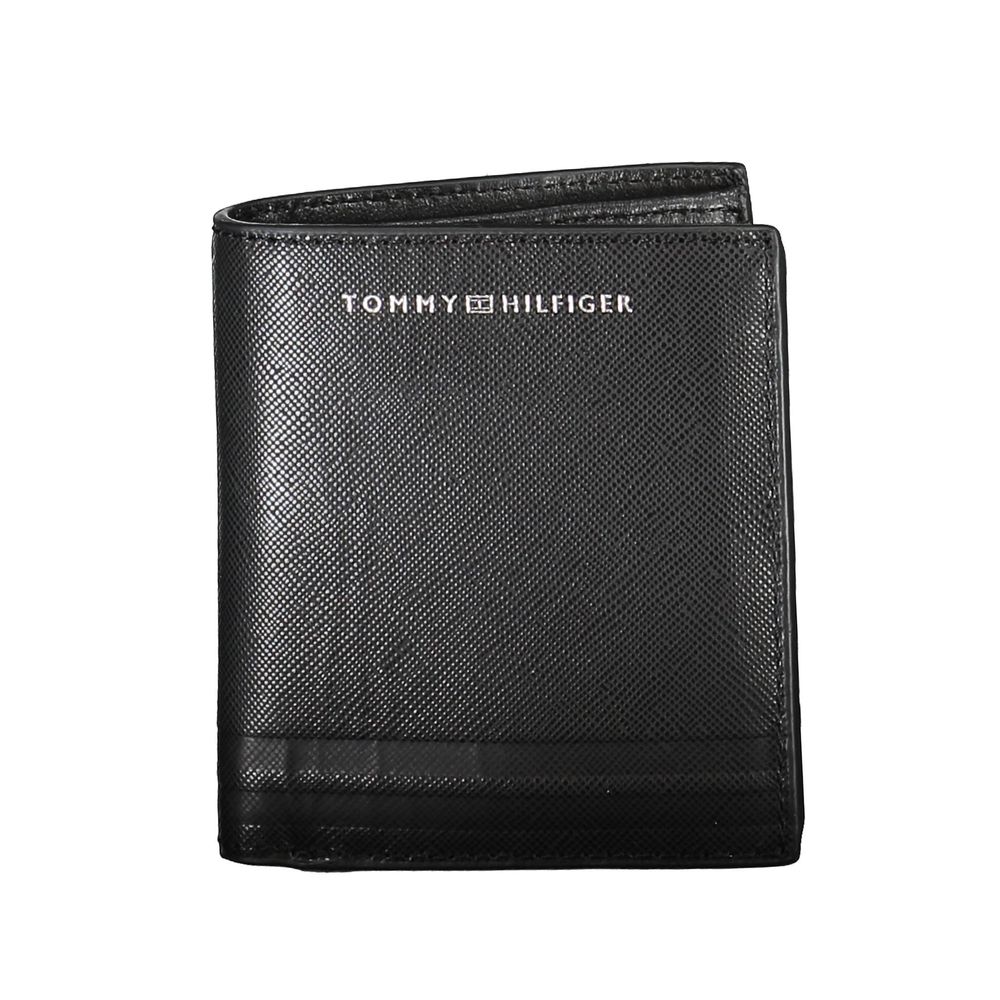 Tommy Hilfiger Schwarzes Leder Portemonnaie für Herren