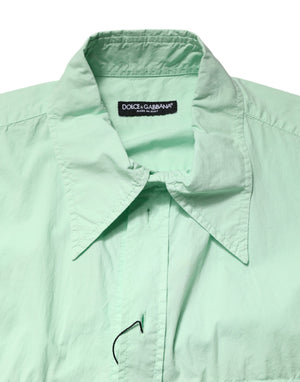 Dolce & Gabbana Grün Baumwolle Kurzarm Männer Casual Shirt