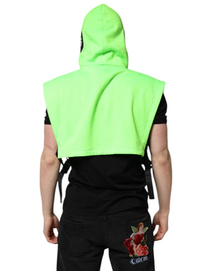 Dolce & Gabbana Grüner Polyester Pullover mit Kapuze Sportswear Weste