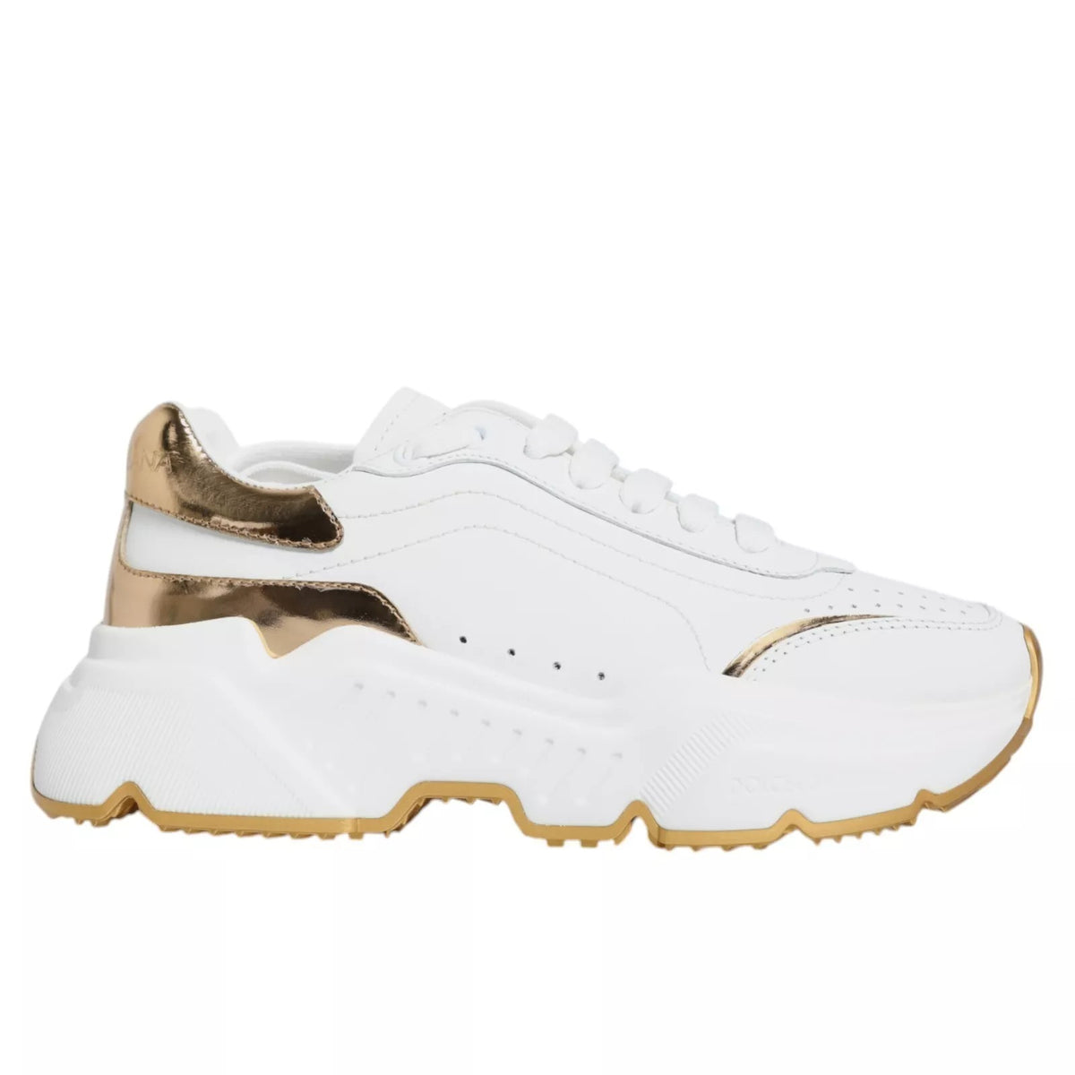 Dolce & Gabbana Weiße Daymaster Low-Top Sneaker aus Weißgold