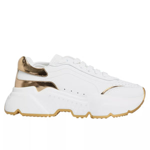 Dolce & Gabbana Weiße Daymaster Low-Top Sneaker aus Weißgold