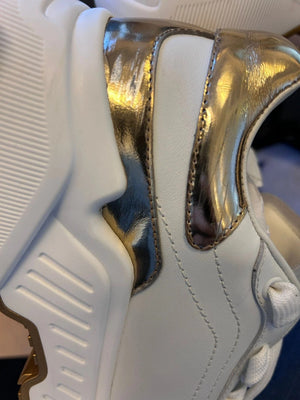Dolce & Gabbana Weiße Daymaster Low-Top Sneaker aus Weißgold