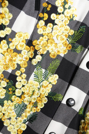 Dolce & Gabbana Schwarz Weiß Karo Floral Button Down Jacke