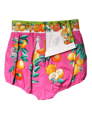 Dolce & Gabbana Rosa bedruckte Hot Pants mit hoher Taille Shorts