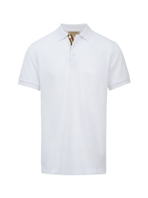 Burberry Weißes Polohemd mit Kragen aus Baumwolle