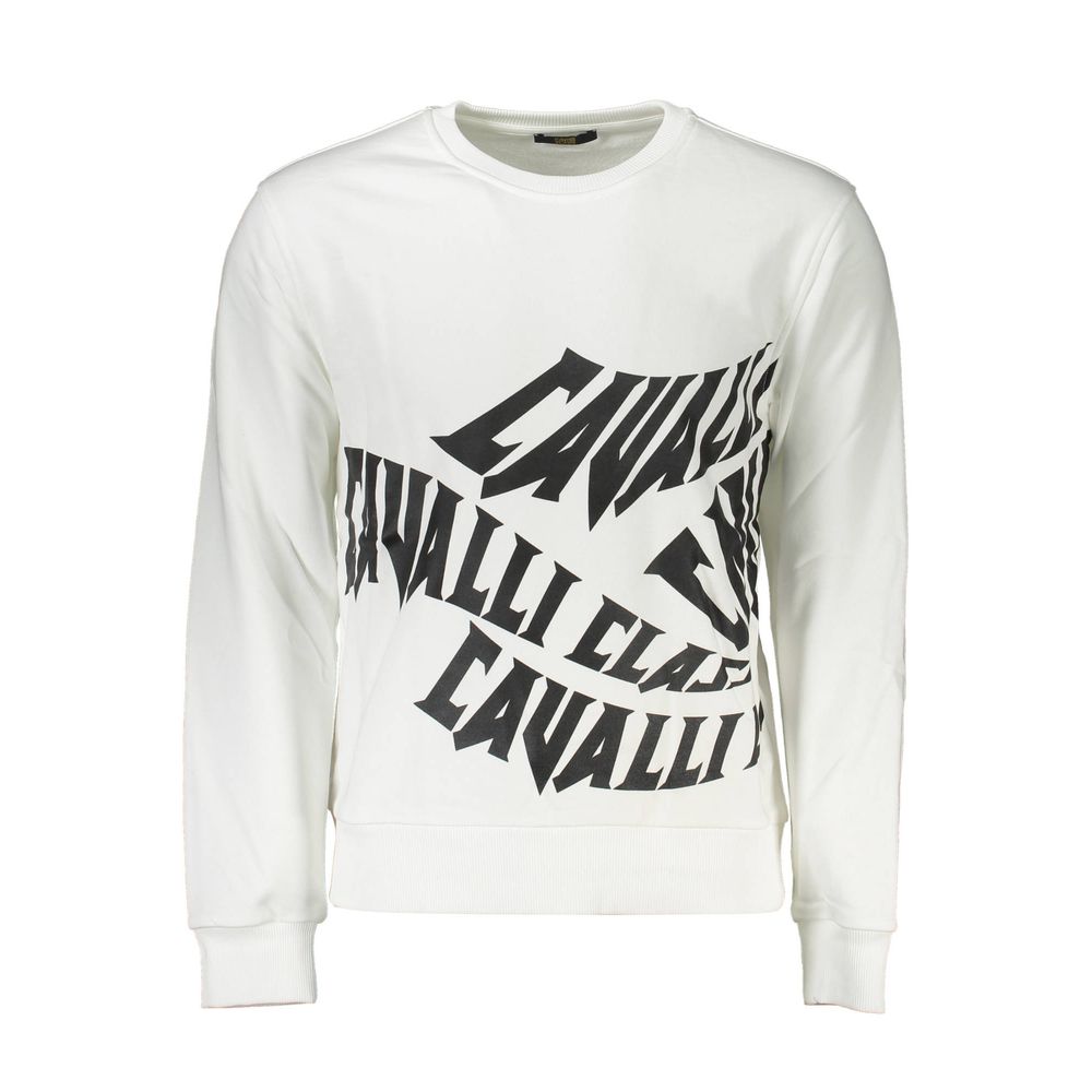 Cavalli Class Bianco Baumwoll-Sweatshirt für Herren