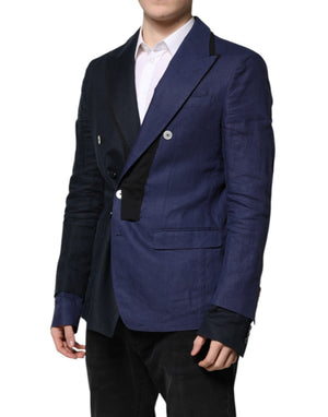 Dolce & Gabbana Marineblauer doppelreihiger Anzugmantel Blazer