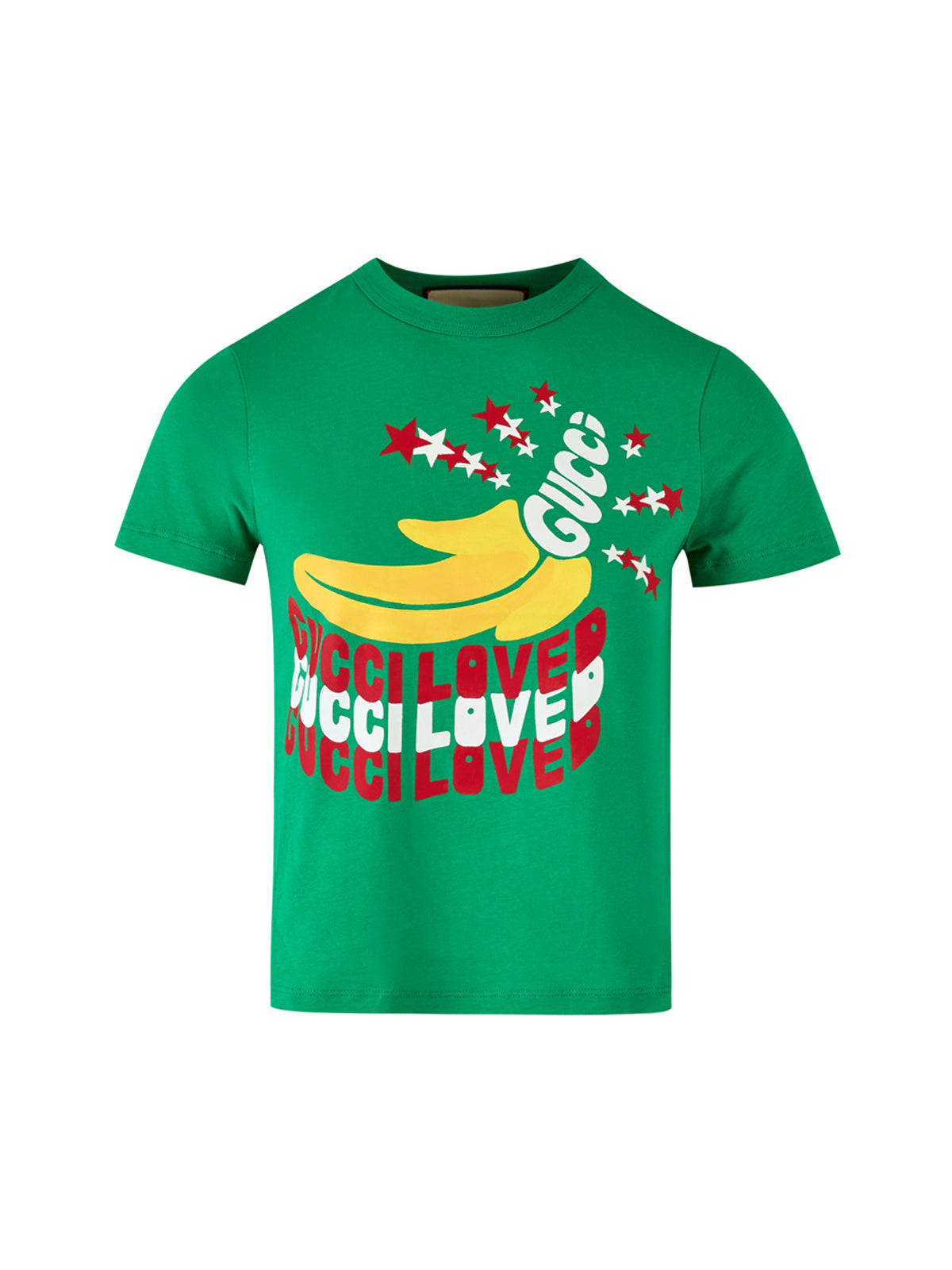 Gucci Grünes T-Shirt mit Logo aus Baumwolle