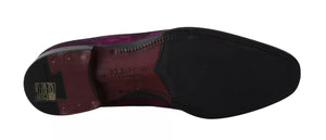 Dolce & Gabbana Lila Jacquard Loafers Kleid Formelle Schuhe