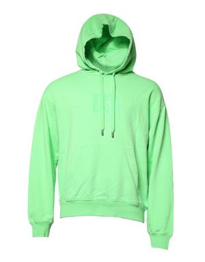 Dolce & Gabbana Grüner Cotton DG Logo Print Kapuzenpullover
