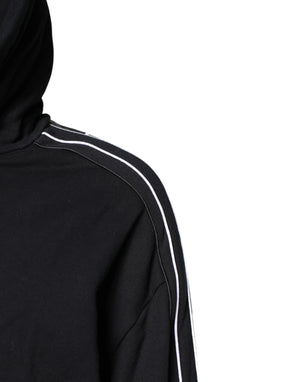 Dolce & Gabbana Schwarzes Baumwoll-Logo-Sweatshirt mit Kapuze Pullover