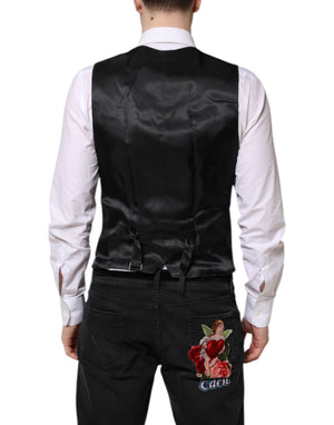 Dolce & Gabbana Schwarze Wollweste Kleid Formelle Weste