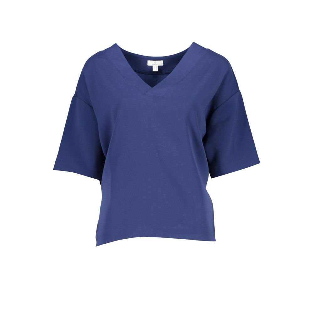 Gant Blaues Baumwoll-T-Shirt für Damen