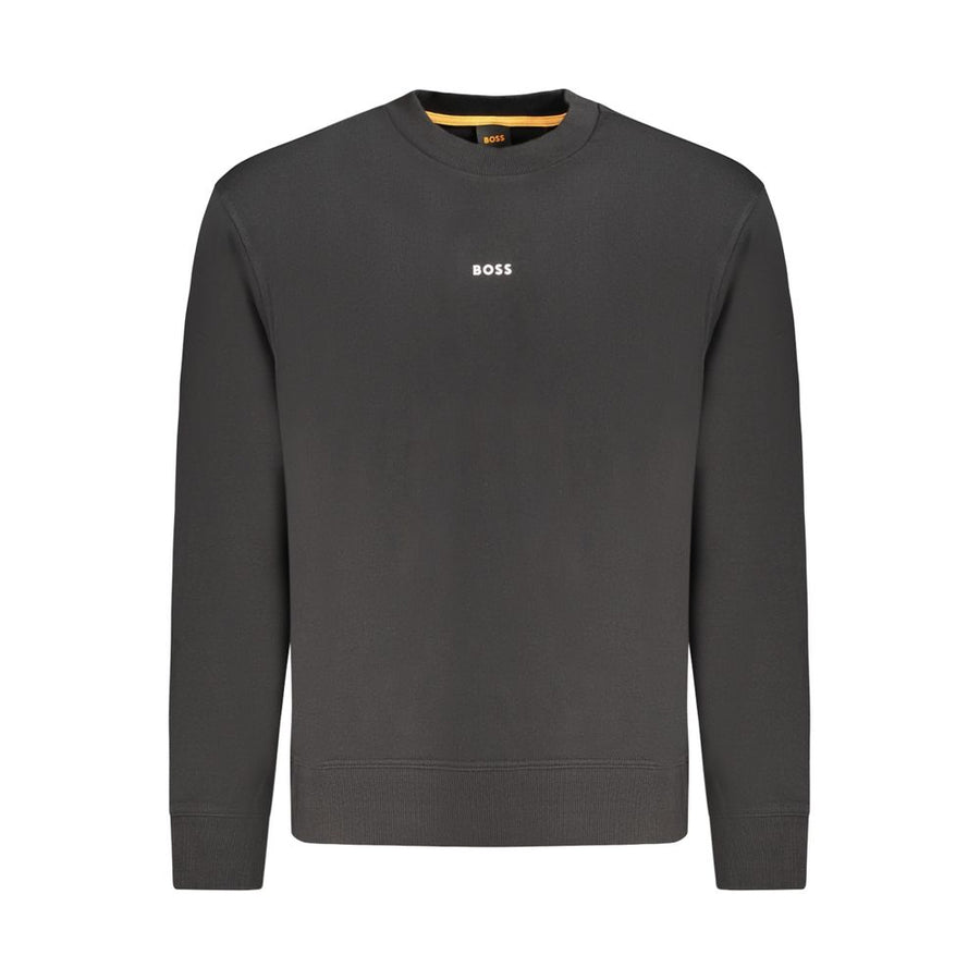 Black Cotton Men Sweatshirt