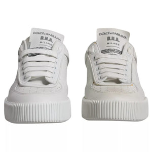 Dolce & Gabbana Weiß Miami Leder Low Top Turnschuhe Schuhe