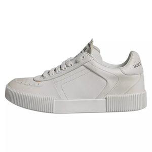 Dolce & Gabbana Weiß Miami Leder Low Top Turnschuhe Schuhe