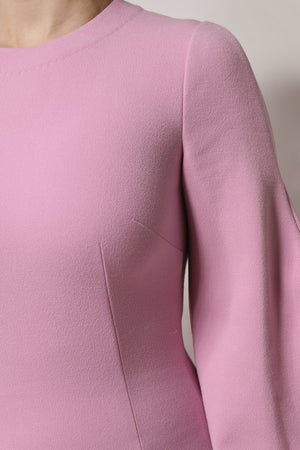 Dolce & Gabbana Rosa Polyester Langärmeliges Etuikleid Minikleid