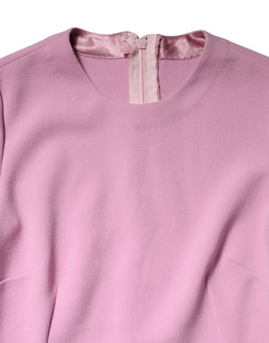 Dolce & Gabbana Rosa Polyester Langärmeliges Etuikleid Minikleid