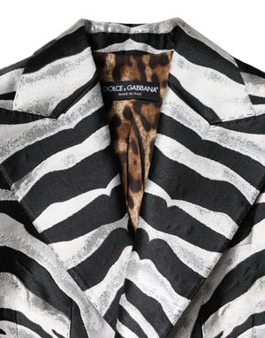 Dolce & Gabbana Schwarz Weiß Polyester Frauen Blazer Jacke