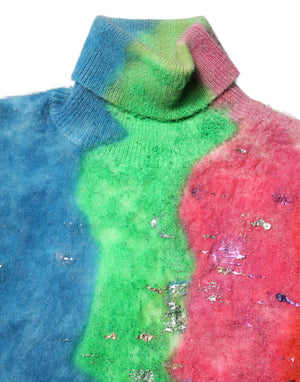 Dolce & Gabbana Multicolor Mohair Rollkragenpullover Pullover