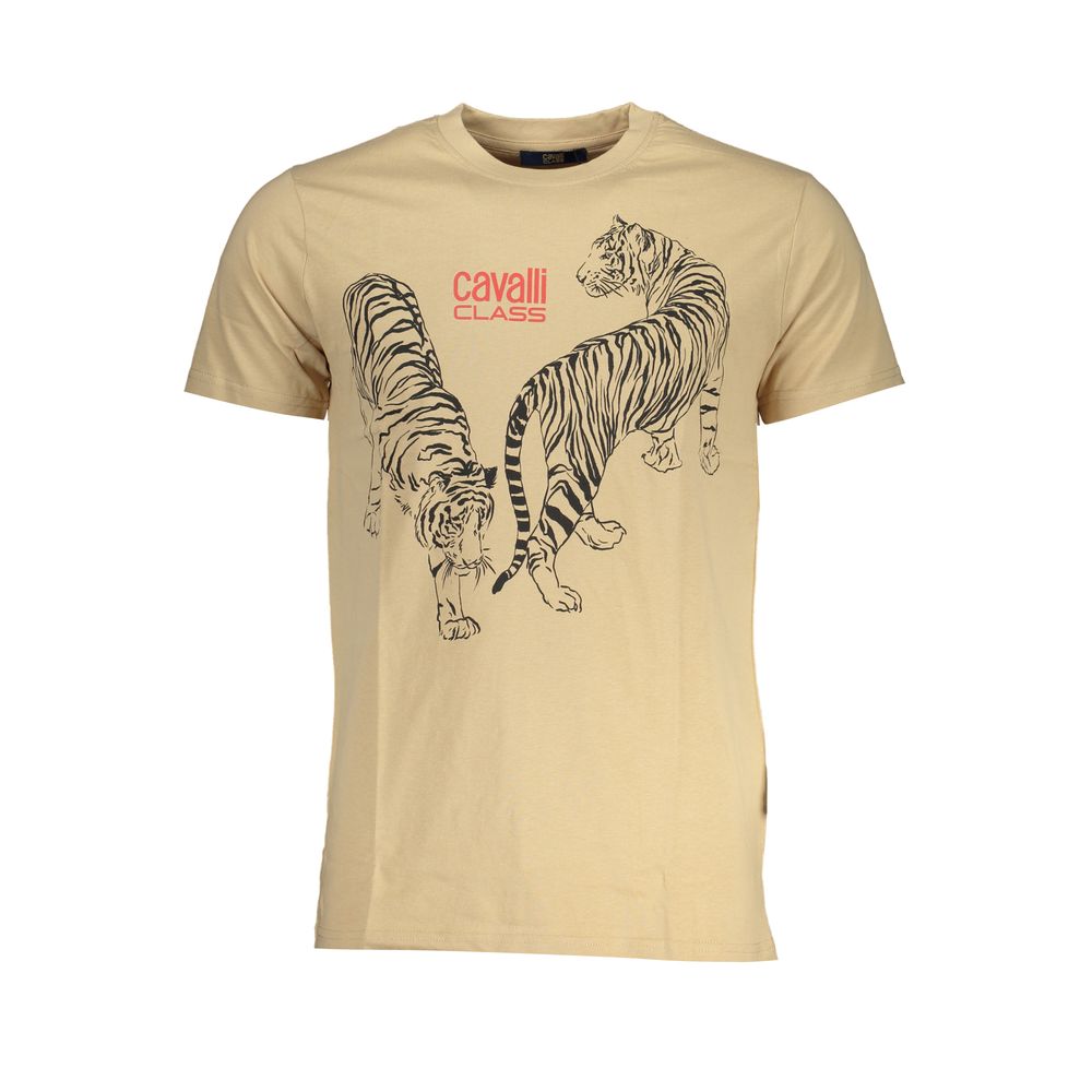 Cavalli Class Beige Baumwoll-T-Shirt für Herren