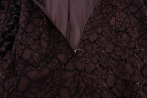 Dolce & Gabbana Lila Florales Ricamo Maxikleid aus Spitze
