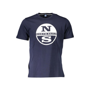 North Sails Blu Baumwoll-T-Shirt für Herren