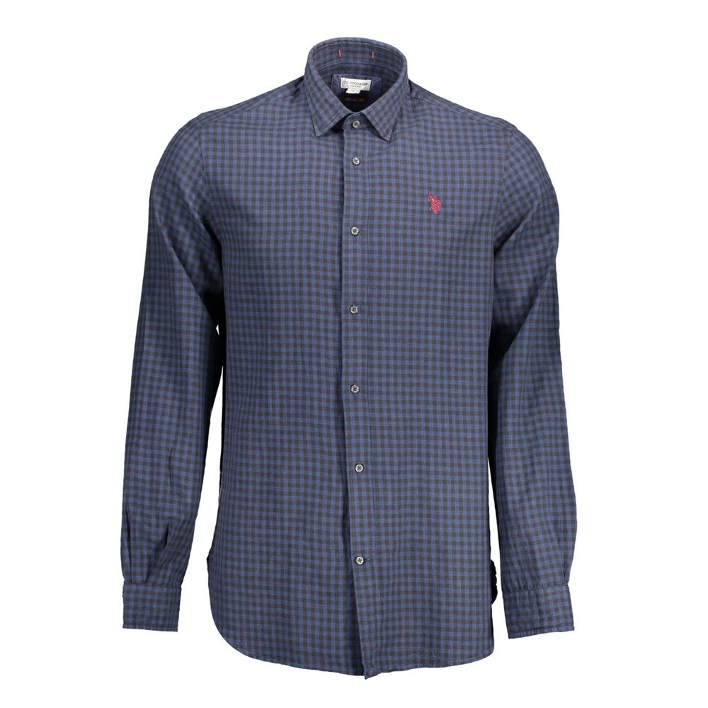 U.S. POLO ASSN. Herrenhemd aus blauer Baumwolle