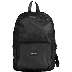 Black Polyester Men's Backpack