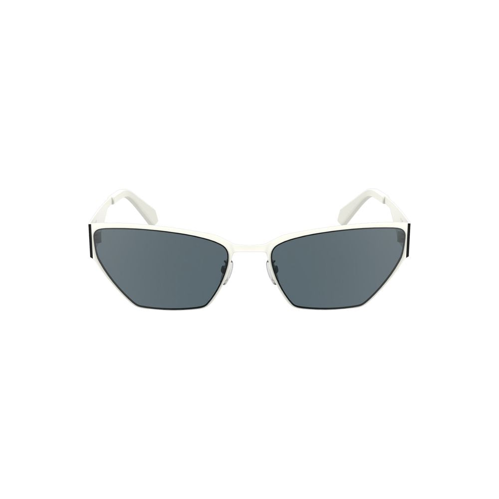 Calvin Klein Weiße Sonnenbrille mit Metallrahmen