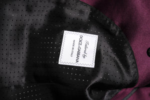 Dolce & Gabbana Dunkelvioletter Seidenanzug 3teilig einreihig