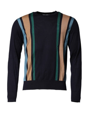Dolce & Gabbana Mehrfarbig gestreifter Pullover mit Rundhalsausschnitt