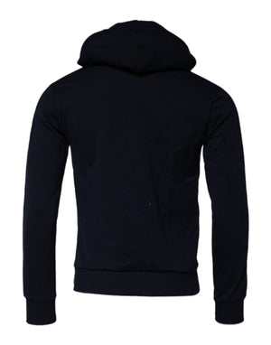 Dolce & Gabbana Schwarzes Crown Baumwoll-Sweatshirt mit Kapuze Pullover