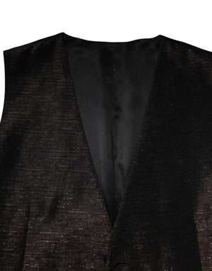 Dolce & Gabbana Dunkelbraun Kleid Formal Männer Weste Weste