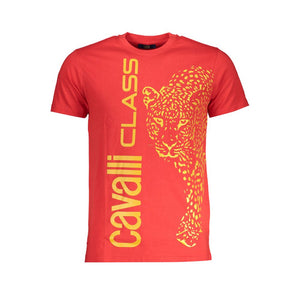 Cavalli Class Rosso Baumwoll-T-Shirt für Herren