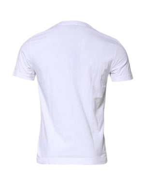 Dolce & Gabbana Weißes Baumwoll-T-Shirt mit Rundhalsausschnitt für Männer